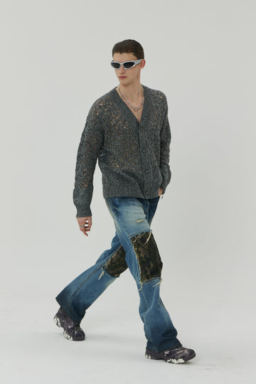 23SS ISLAND SQUARE PATCH DENIM PANTS